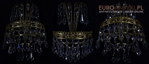 antyczne oświetlenie do hotelu z kryształkami