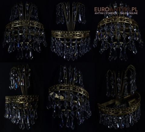 retro lampy ścienne z kryształowymi zawieszkami