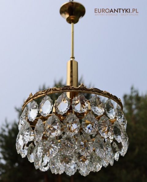 retro lampa kryształowa do łazienki