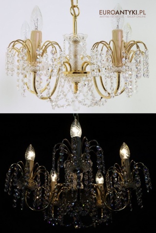 Żyrandol kryształowy w stylu klasycznym Swarovski – luksusowy blask z lat 60.