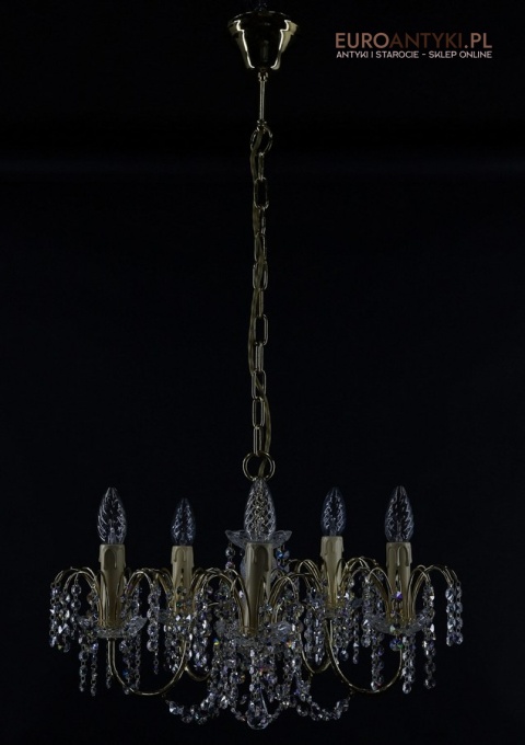 vintage zyrandol z kryształami