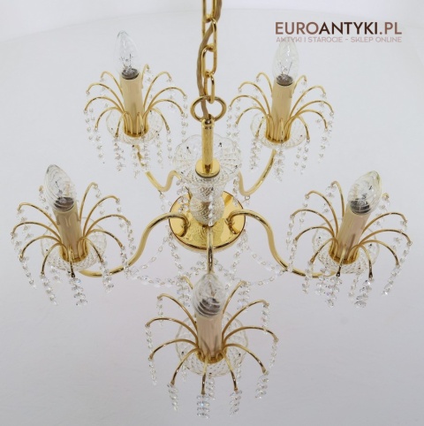 żyrandol z kryształkami retro