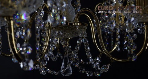 francuski zyrandol retro z kryształami