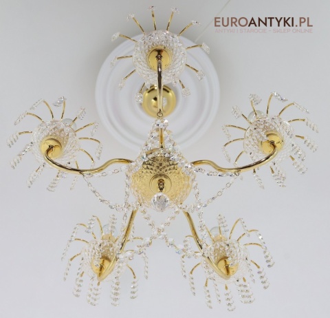 retro lampa wisząca z kryształami