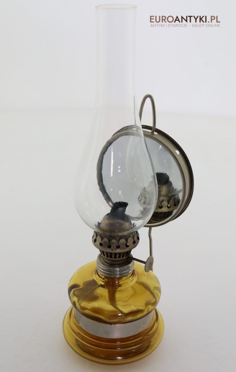 Zabytkowa lampa naftowa bursztynowa podstawa