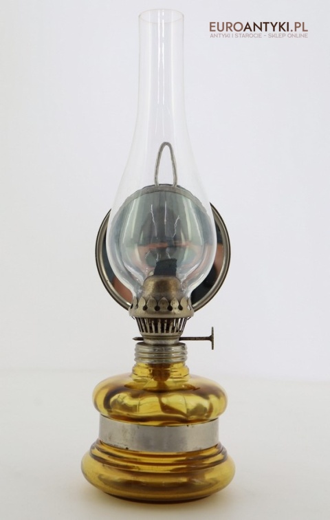 Klimatyczna lampa naftowa retro żółta podstawa