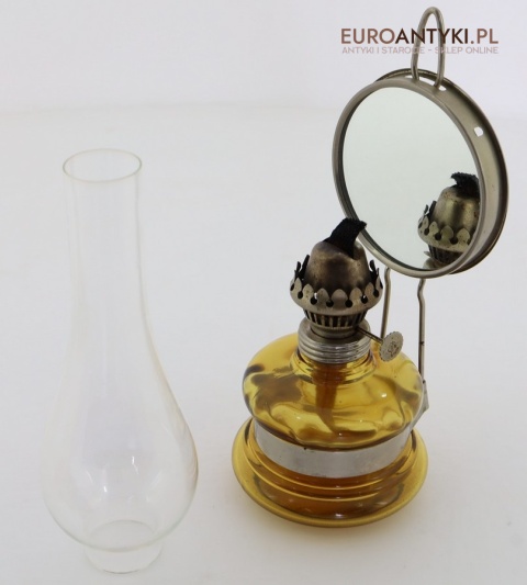 Stylowa lampa z kominem szklanym i lustrem