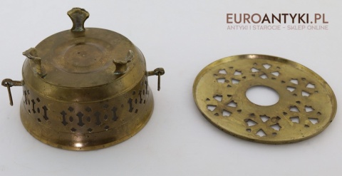 Zabytkowe pudełko na kadzidła z mosiądzu