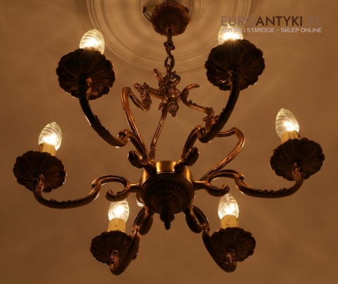 Stylowy żyrandol mosiężny vintage