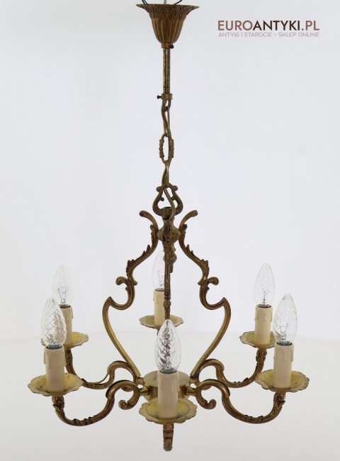 Ozdobny żyrandol antyczny z Francji