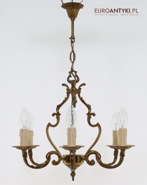 Zabytkowy żyrandol vintage z sześcioma ramionami