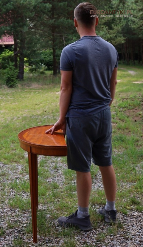 zabytkowa półokrągła konsola vintage