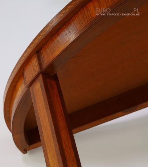 antyk konsola dębowa z dekoracyjnym pasem