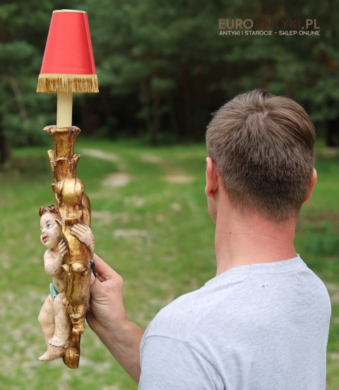 barokowe oświetlenie ścienne z cherubinkami