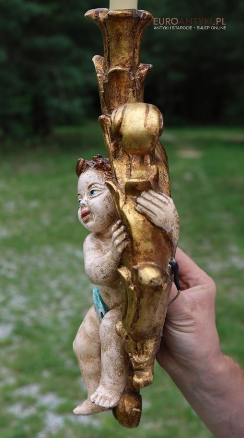 unikatowe kinkiety z aniołkami