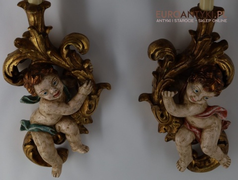 oświetlenie ścienne barokowe z puttami