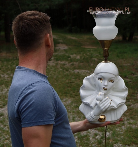 lampa z pierrotem vintage