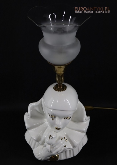 vintage lampka nocna z pierrotem