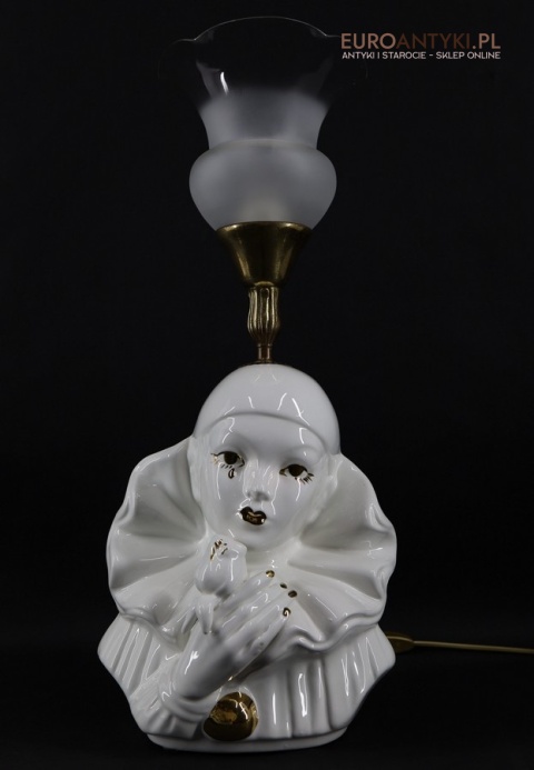 pierrot nostalgiczna ceramika lampa