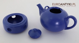 Ceramiczny czajnik z podgrzewaczem w kolorze kobaltowym