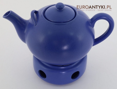 atramentowy czajnik z podgrzewaczem vintage