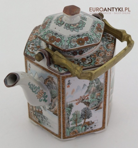 Porcelana orientalna imbryk dekoracyjny kolekcjonerski