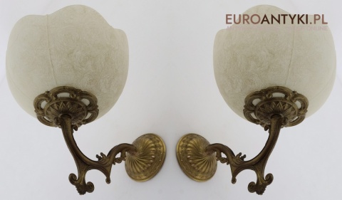 Para kinkietów mosiężnych retro z lat 70.