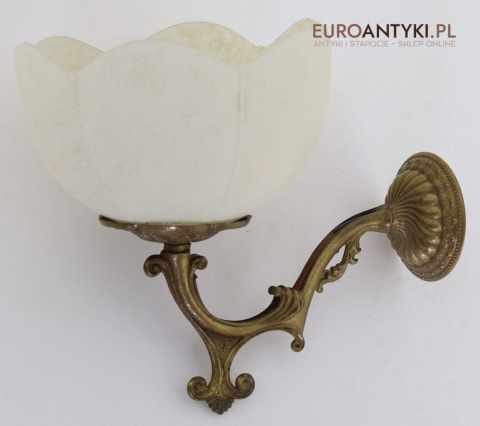 Lampy ścienne mosiężne vintage z kloszami