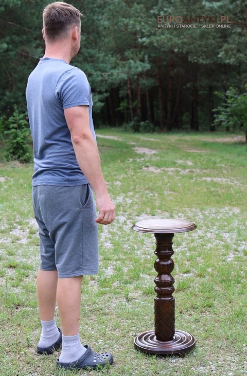 drewniany eklektyczny stojak na kwiaty antyk