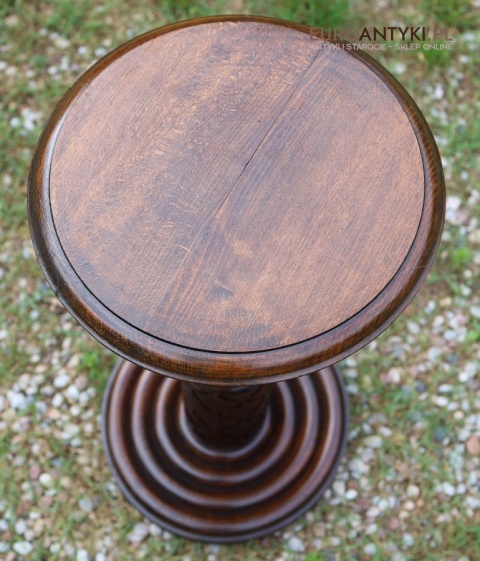 antyczny stojak na rzeźbę lite drewno