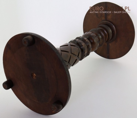 drewniany stojak na rzeźbę vintage