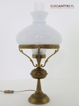 Duża stara lampa stołowa w stylu klasycystycznym z lat 60-tych – elegancka dekoracja do salonu lub gabinetu