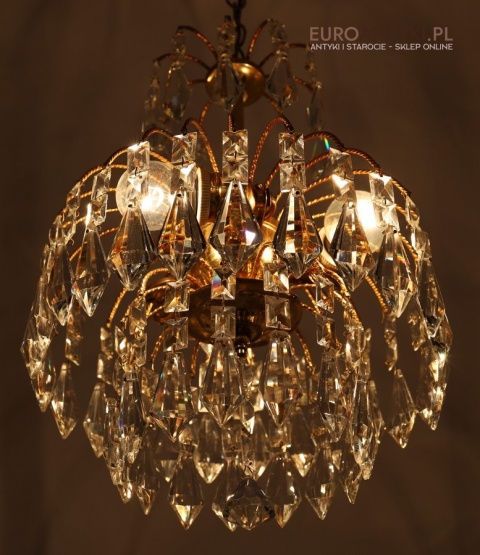 mały żyrandol kryształowy retro