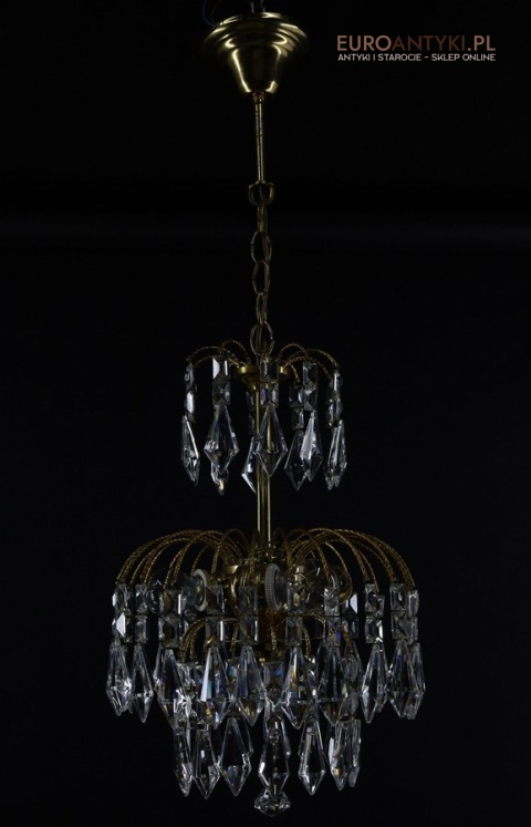 retro żyrandol kryształowy