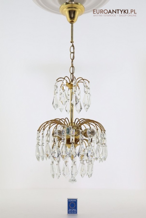 mini żyrandol kryształowy retro