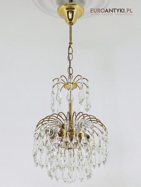 mini antyczny żyrandol z kryształami