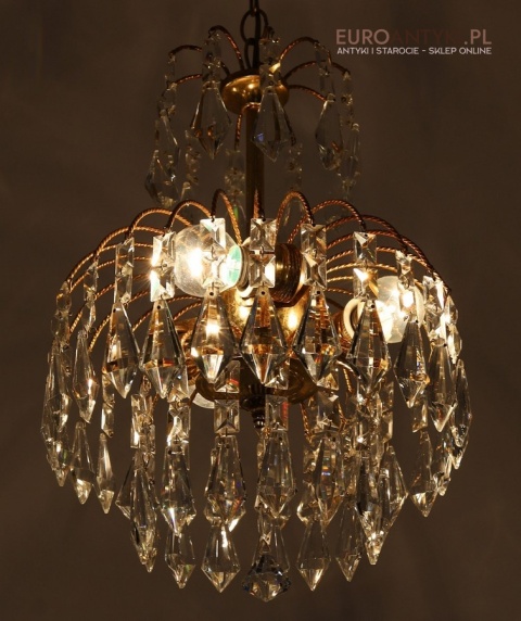 mini retro żyrandol kryształowy retro
