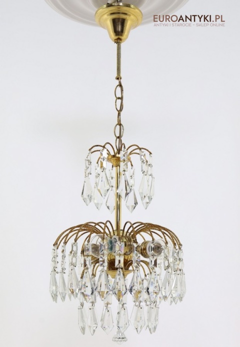 mały kryształowy żyrandol retro