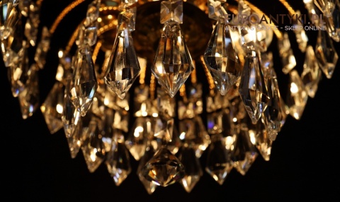 mosiądz i kryształy lampa sufitowa