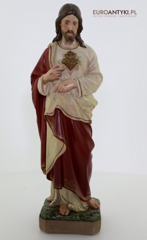 figurka jezusa z najświętszym sercem antyk