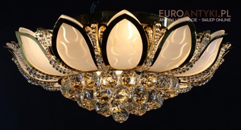 art deco plafon kryształowy do salonu