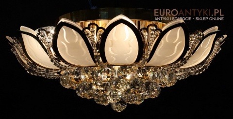 art deco stylowy plafon z kryształami
