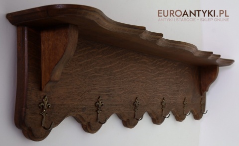 góralski dębowy wieszak ścienny antyk