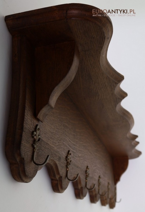 lite drewno wieszak antyczny