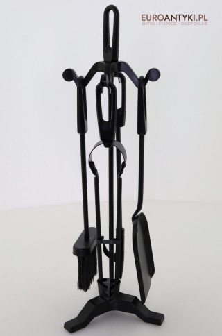 XL! Retro zestaw akcesoriów kominkowych – solidny metalowy komplet do kominka