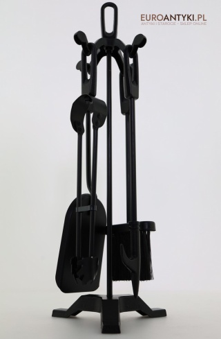 XL! Retro zestaw akcesoriów kominkowych – solidny metalowy komplet do kominka