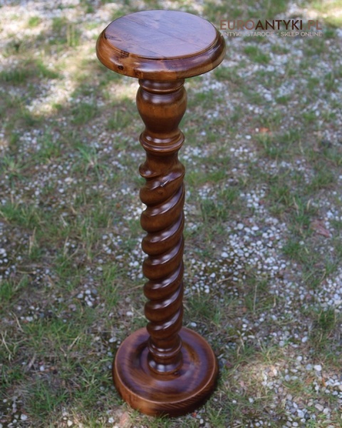 retro drewniany stojak na kwiaty