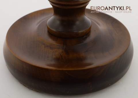 XL! Wysoki kwietnik retro z rzeźbioną nogą – stabilny piedestał z lat 70.