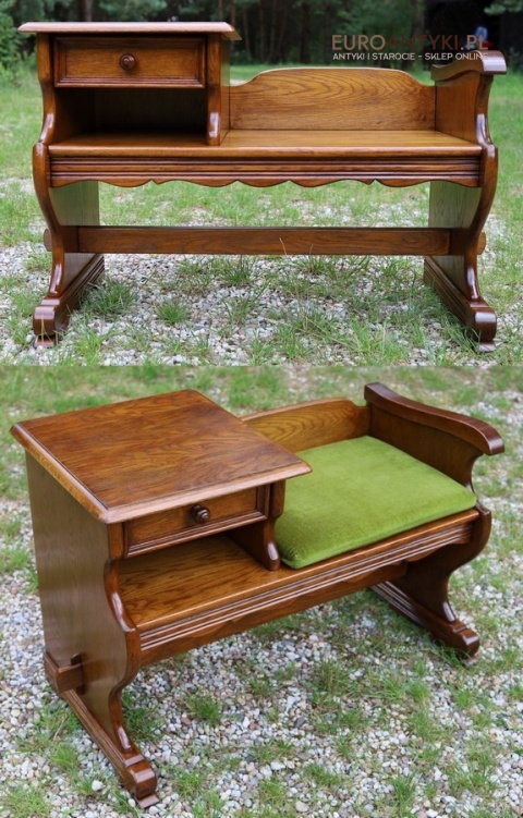 dębowa ławka do pomocy zmiany butów