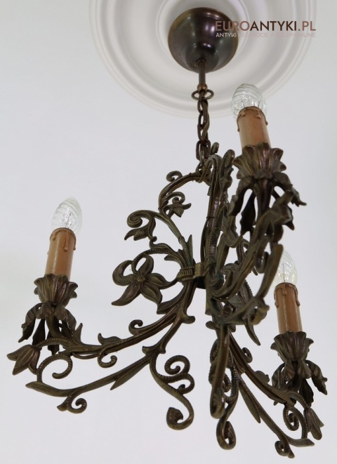 secesyjny żyrandol mosiężny